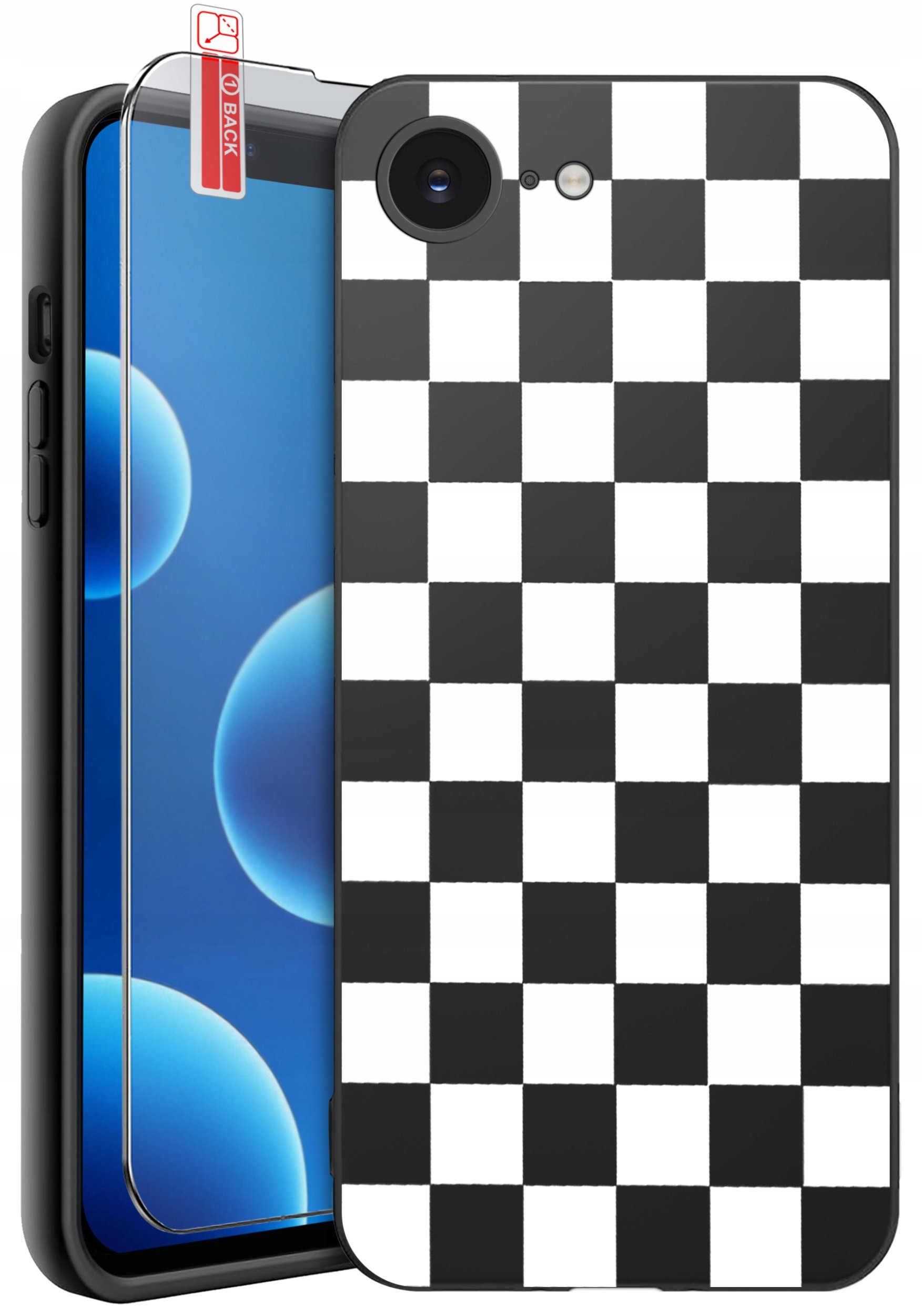 ETUI do iPhone 16e | WZORY | SILIKONOWE MATT CASE + SZKŁO 9H