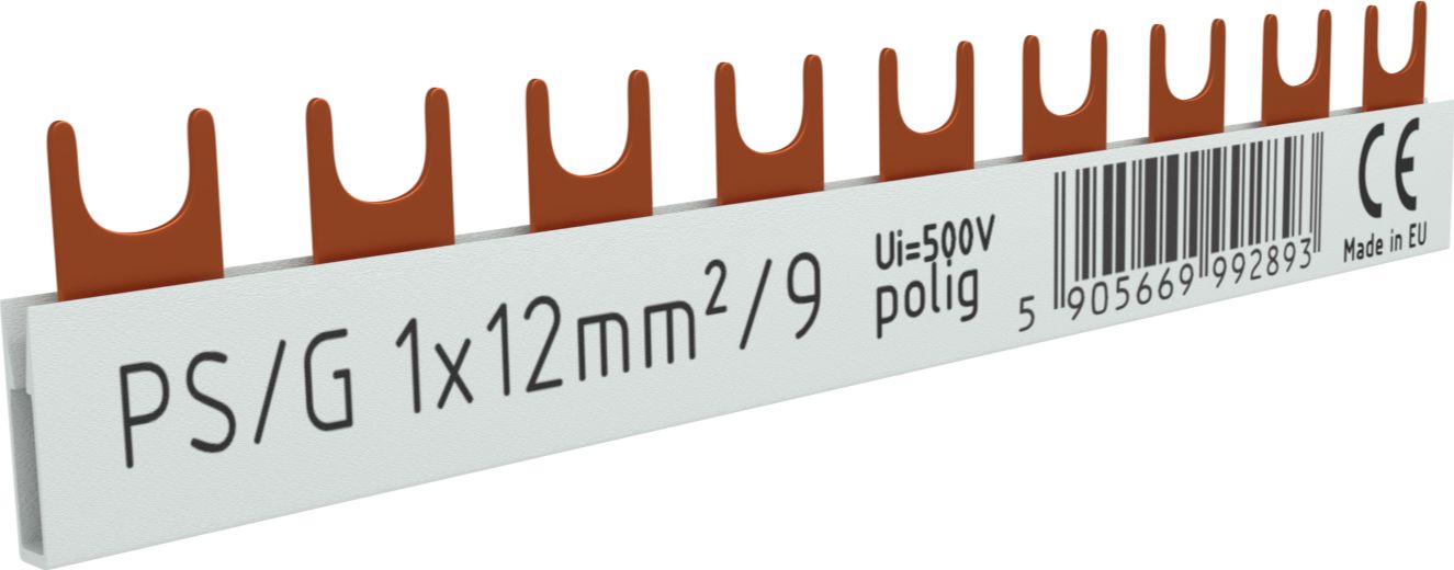 Doktorvolt Szyna łączeniowa grzebieniowa PS/G 1-fazowa 9-modułowa 12mm2 80A DV 2893