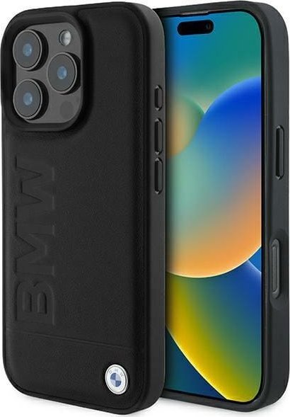 Etui BMW BMHCP16LSLLBK Apple iPhone 16 Pro hardcase Leather Hot Stamp czarny/black