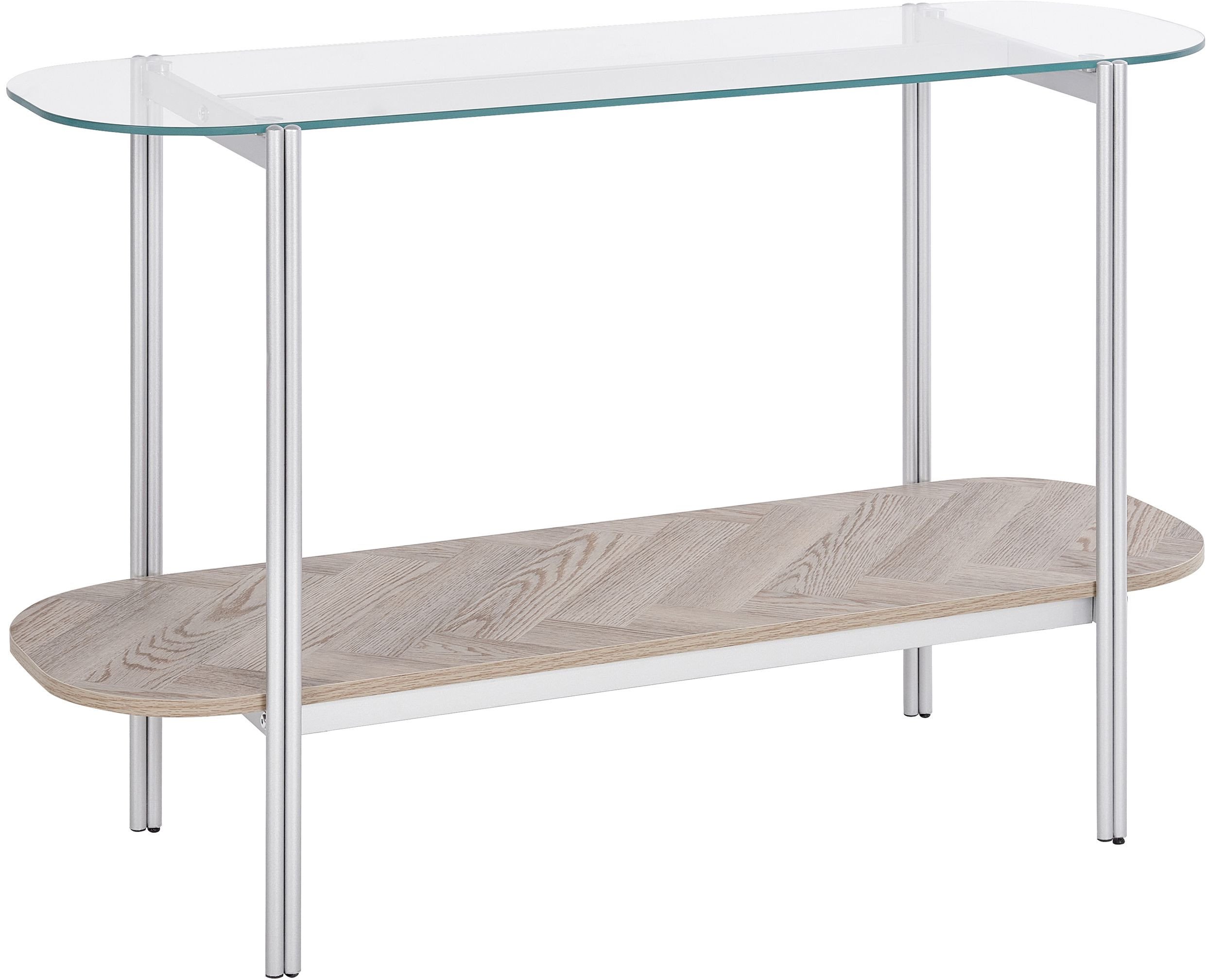 Beliani Konsola LOVELL Szkło hartowane Srebrny