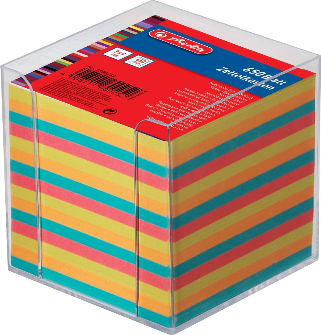 Herlitz Herlitz Zettelkasten tr. 9x9cm 650Bl farbig mit Deckblatt - 1600253