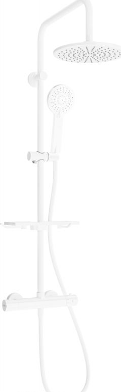Zestaw prysznicowy Mexen Mexen KT40 zestaw prysznicowy natynkowy z deszczownicą i baterią termostatyczną, biały - 771504093-20