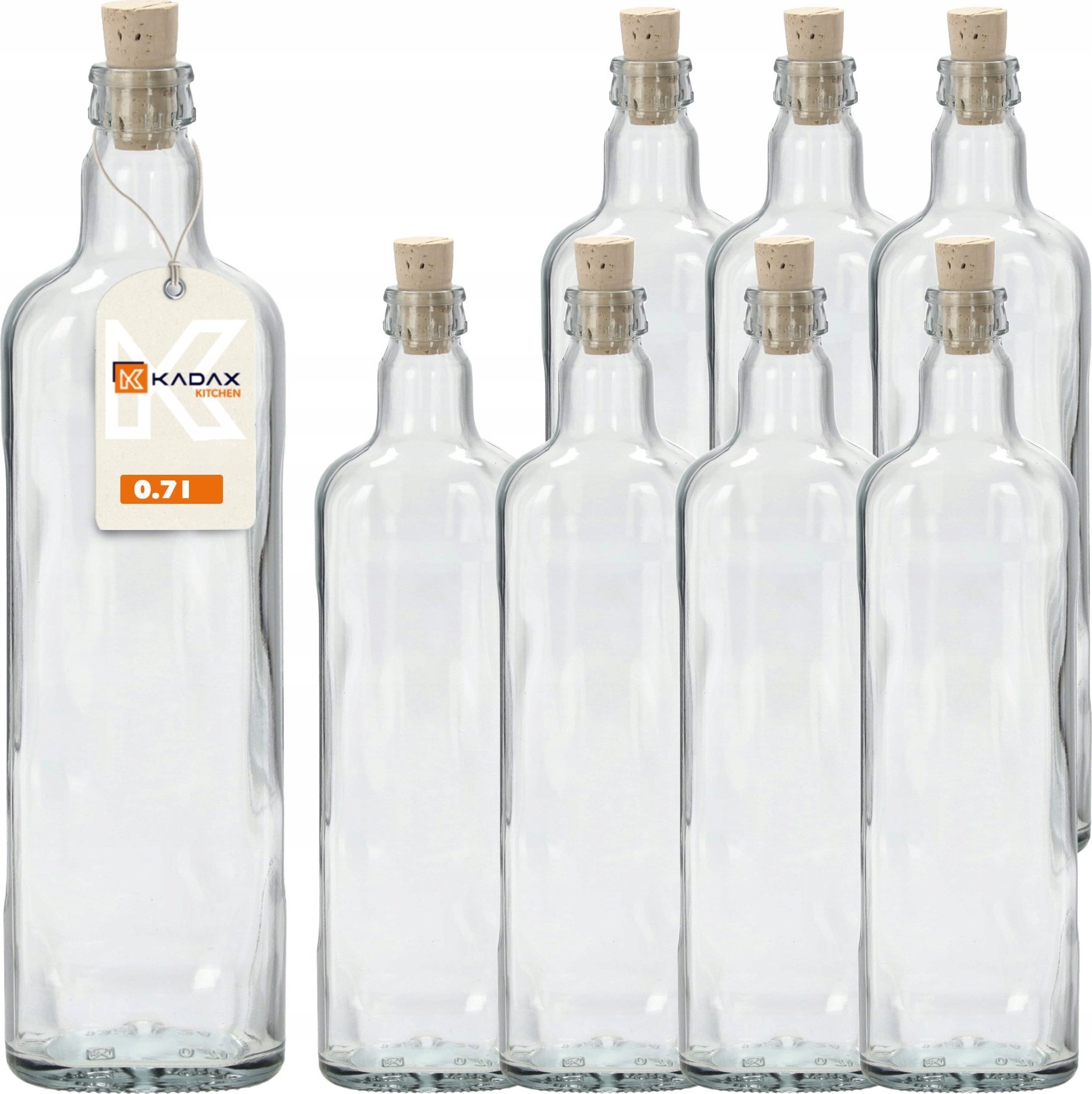 Kadax KADAX Butelka Na Nalewki Z Korkiem Wino fi21 8szt