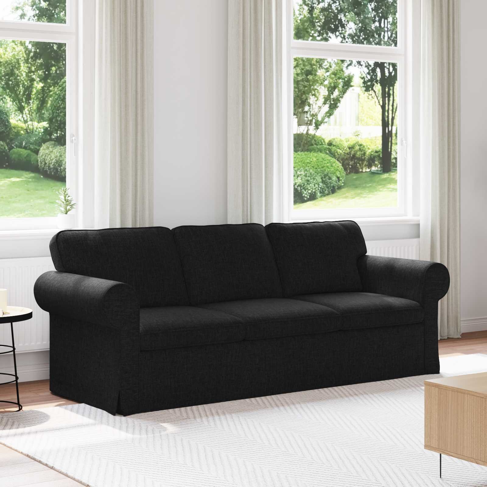 vidaXL Sofa Czarny 215 x 82 x 80 cm Metal