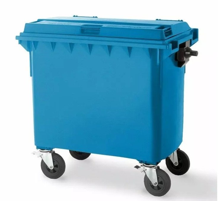 Pojemnik do segregacji odpadów na kółkach WEBER - pojemność 660 l (Kolor: niebieski)