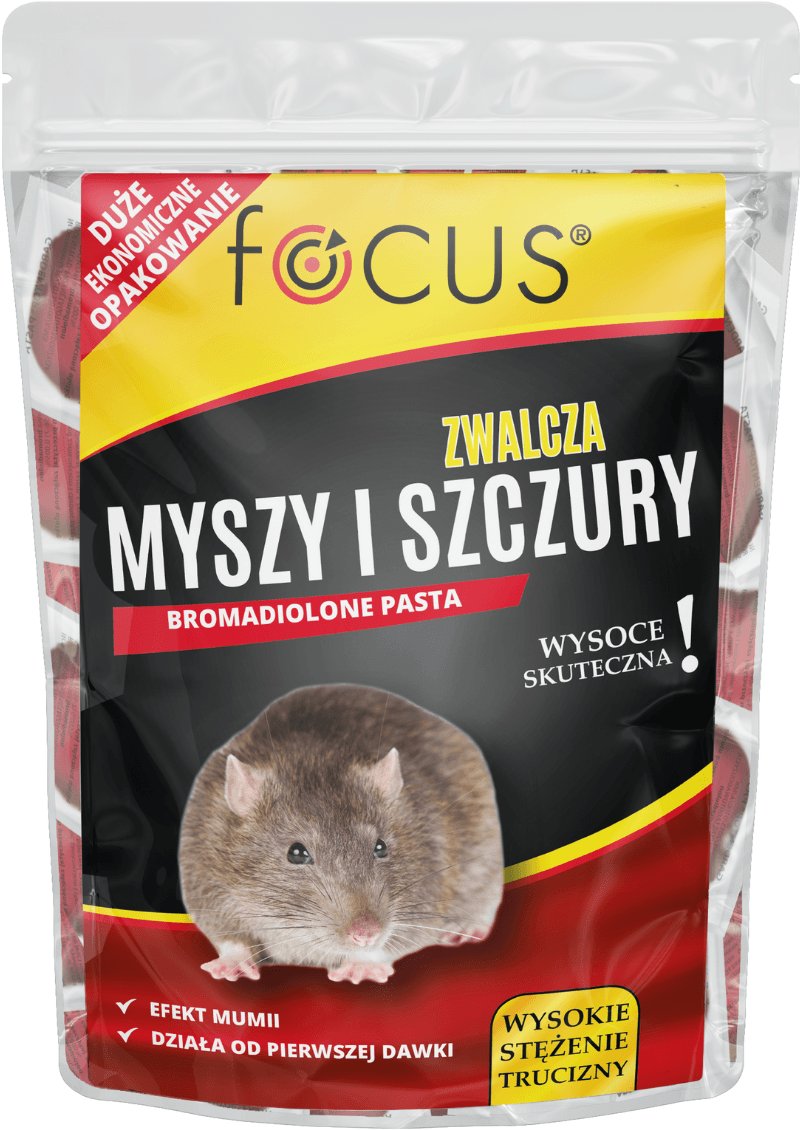 Trutka na myszy i szczury pasta bromadiolone Focus 2.5 kg