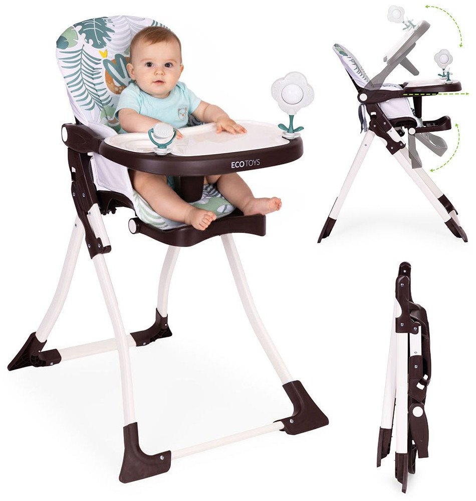 Fotelik krzesełko do karmienia dzieci składane + zabawki ECOTOYS EDUKAMP