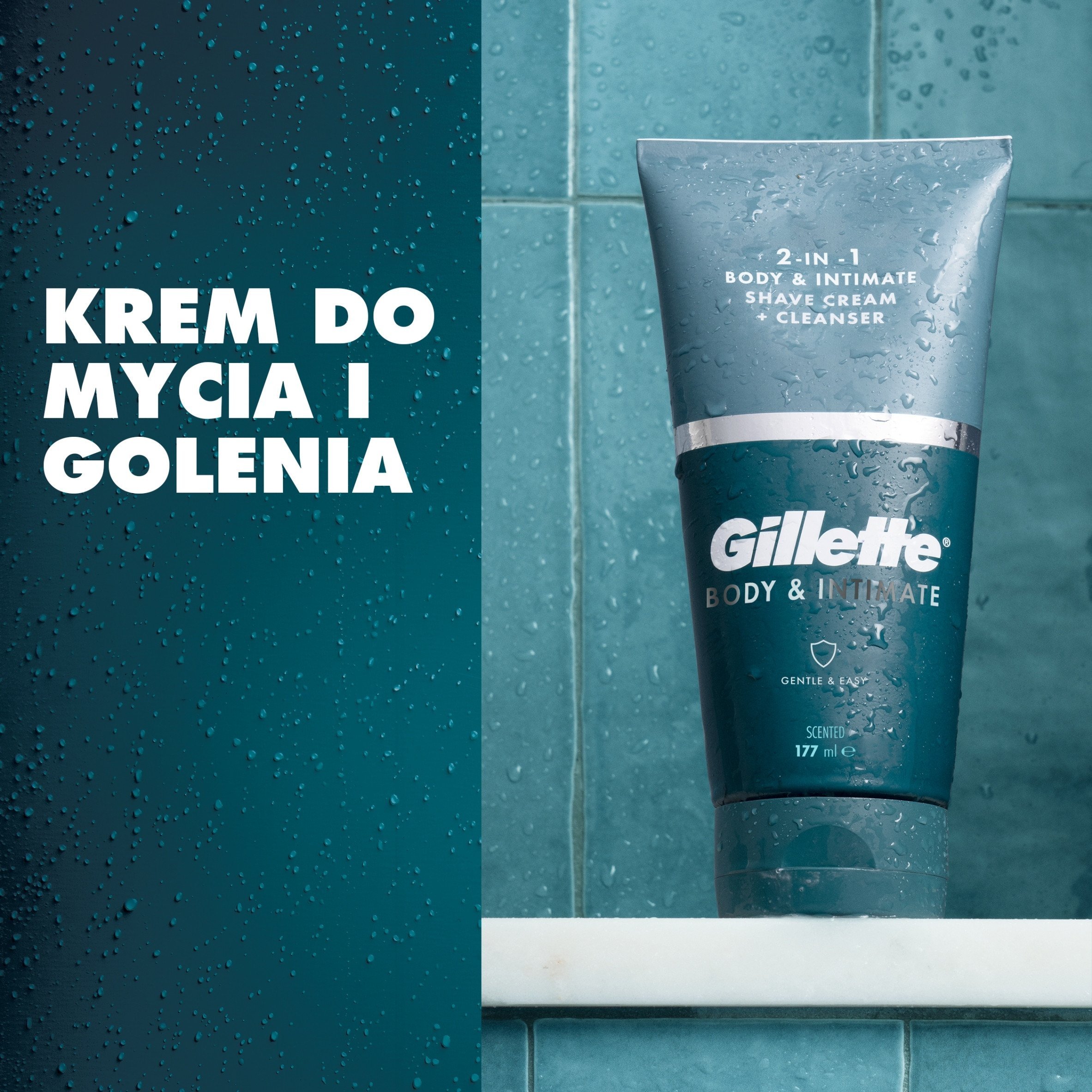 Skutimosi gelis ir prausiklis intymioms kūno dalims Gillette 2-in-1 Body & Intimate, 177 ml