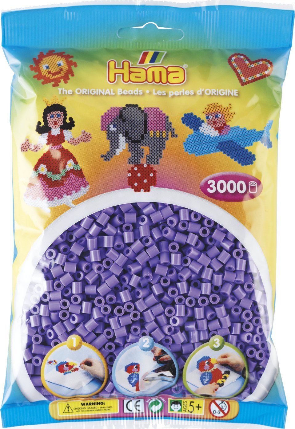 Revell Hama midi perler 3000stk pastel lilla