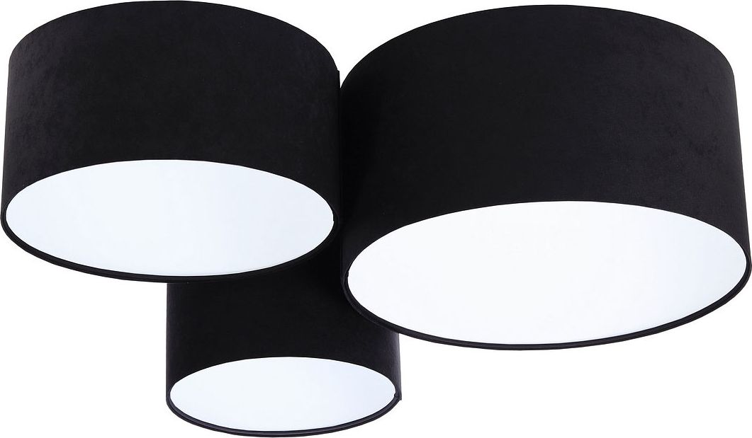 Lampa sufitowa Lumes Czarno-biały potrójny plafon welurowy - EXX38-Vesa