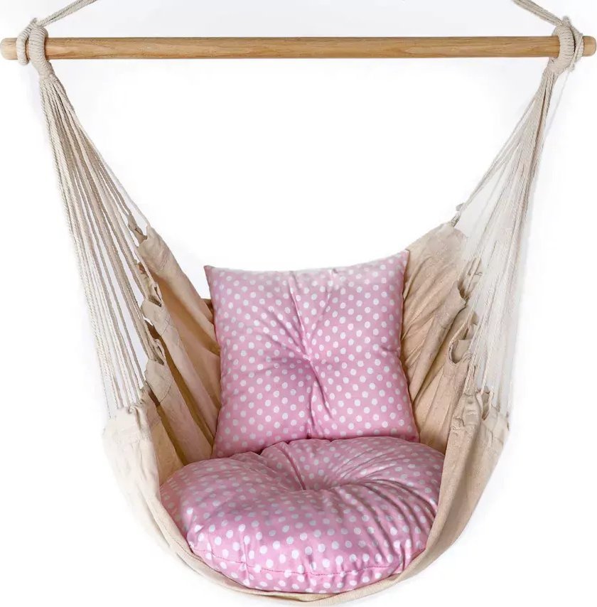 Elior Hamak brazylijski na taras różowy + biały - Rippi