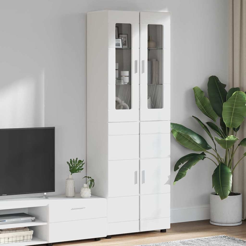 vidaXL Highboard Biały 60 x 35 x 182 cm materiał pochodzący z drewna