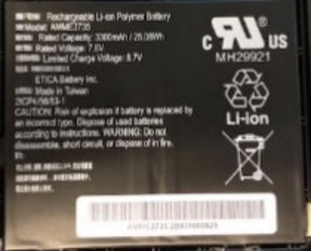 Bateria Zebra Zebra BTRY-ET5X-8IN3-01, Battery, Zebra, ET51, ET56, Black, Lithium Polymer (LiPo), 3300 mAh