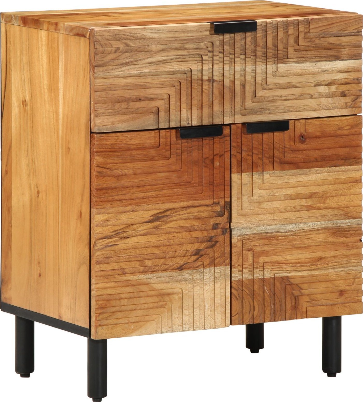 vidaXL Fajny przemysłowy stolik nocny Brązowy, czarny