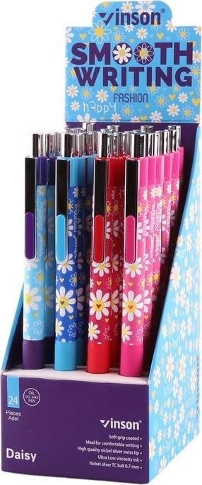 Easy Długopis automat. Fashion Daisy niebieski (24szt)