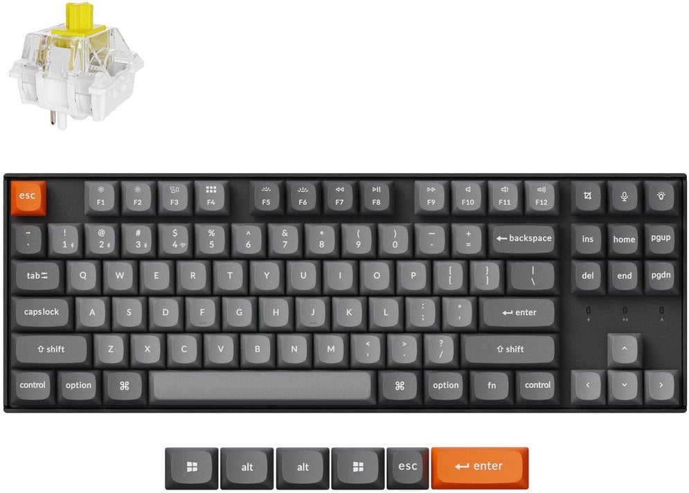 Klawiatura Keychron K8 Max Wireless - US układ - Hot-Swappable Super Banana (K8M-H4) Mechaninė Belaidė Żądzeń Klawiatura