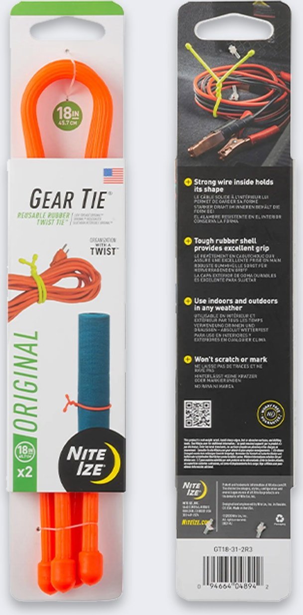 NiteIze Opaska Nite Ize Gear Tie Original 18 2Pack ORANGE