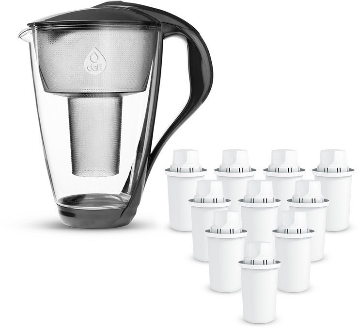 Szklany dzbanek Dafi CRYSTAL 2l czarny 10 Classic