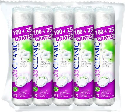 Cleanic Płatki kosmetyczne Pure Effect Okrągłe 5x125 szt