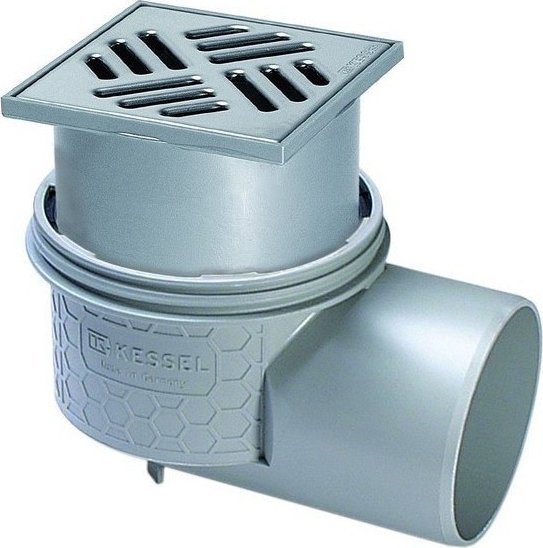 Kessel Wpust Practicus, DN100, odpł.boczny, kratką 120x120 nierdz.