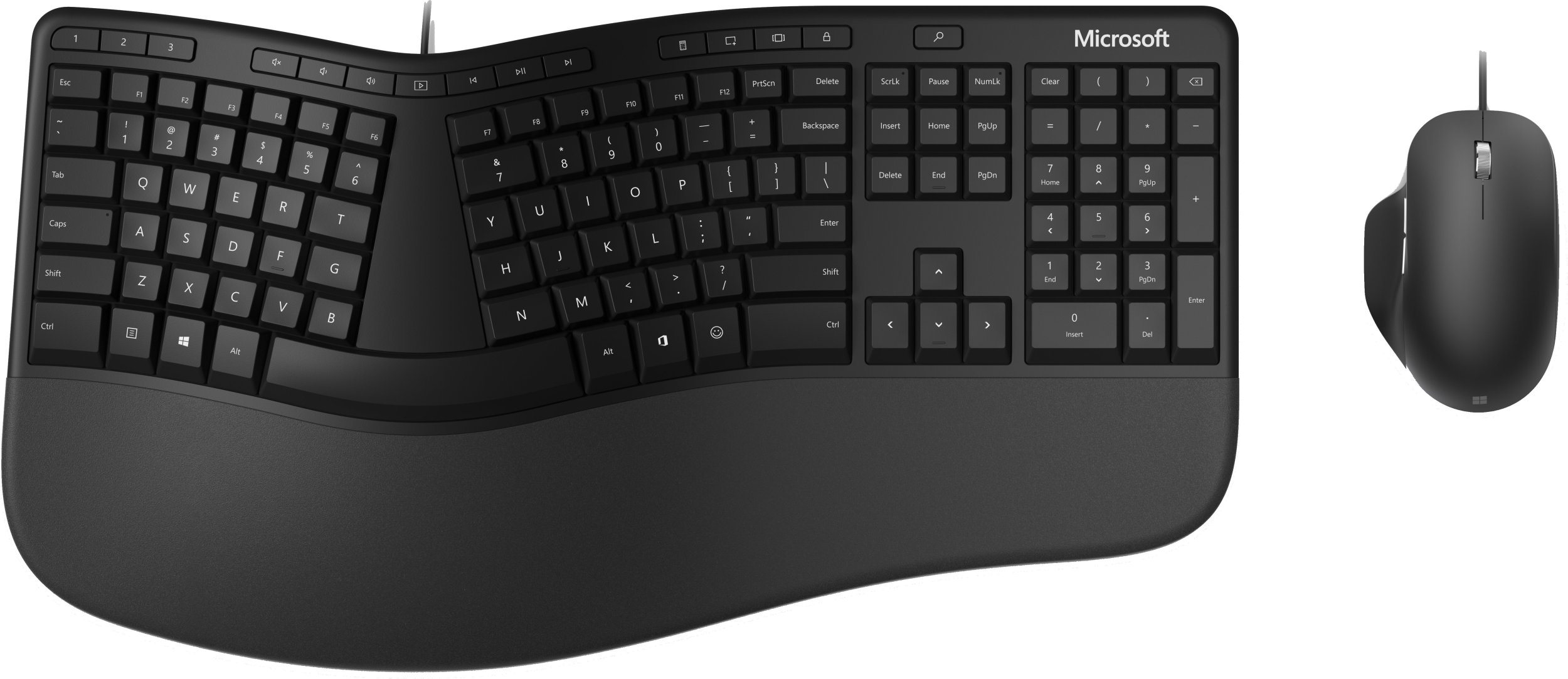 Klawiatura + mysz Microsoft Microsoft Ergonomic Desktop klawiatura Dołączona myszka USB QWERTY Skandynawia Czarny