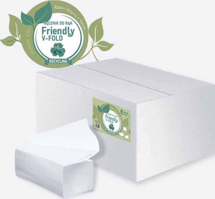 Luna Ręcznik Składany V-Fold A'4000 Luna Friendly 23X21 Podajniki Makulatura Bielona 2W - Karton 20 Sztuk Luna 24505 5907022745245