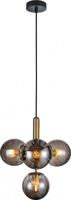 Lampa wisząca Italux Nowoczesna lampa sufitowa LED Ready dymiona Italux Ravena PND-2324-4B BRO+SG