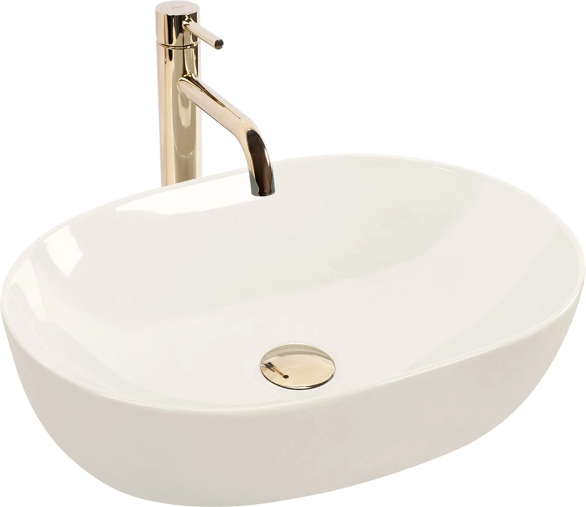 Umywalka nablatowa Rea LISA ECRU SHINY