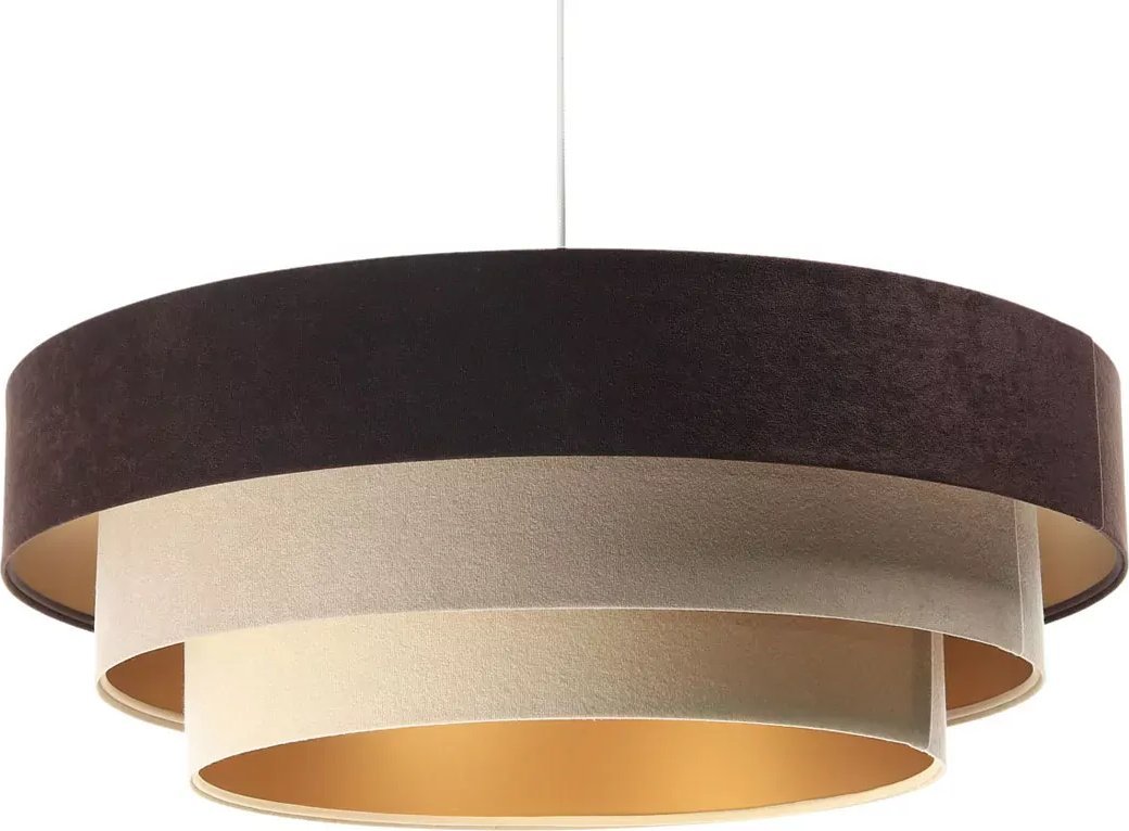 Lampa wisząca Lumes Okrągła welurowa lampa wisząca z abażurem - S444-Derba