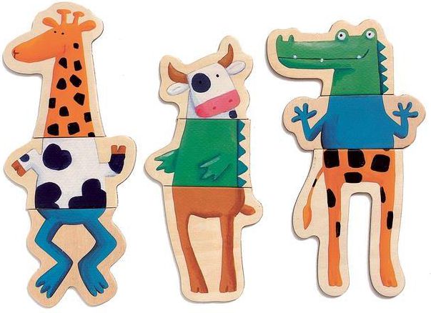Djeco Drewniana układanka magnetyczna - Zwierzaki - 143679