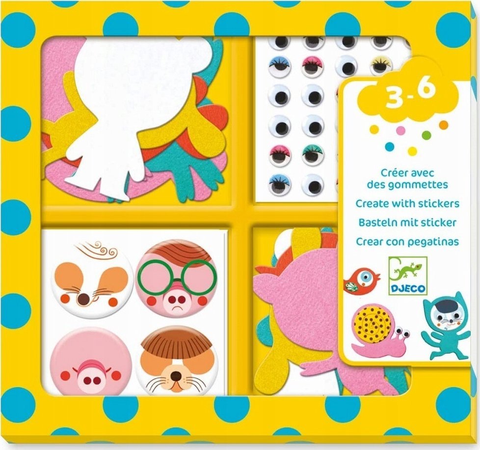 Djeco Djeco Kurkite su lipdukais - Myliu gyvūnus