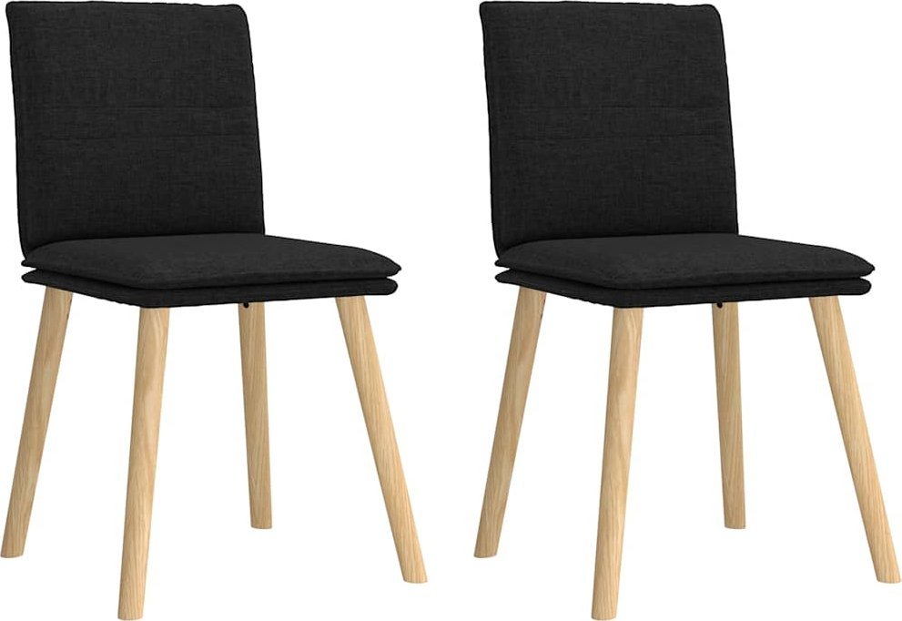vidaXL Krzesła stołowe, 2 szt., czarne, obite tkaniną