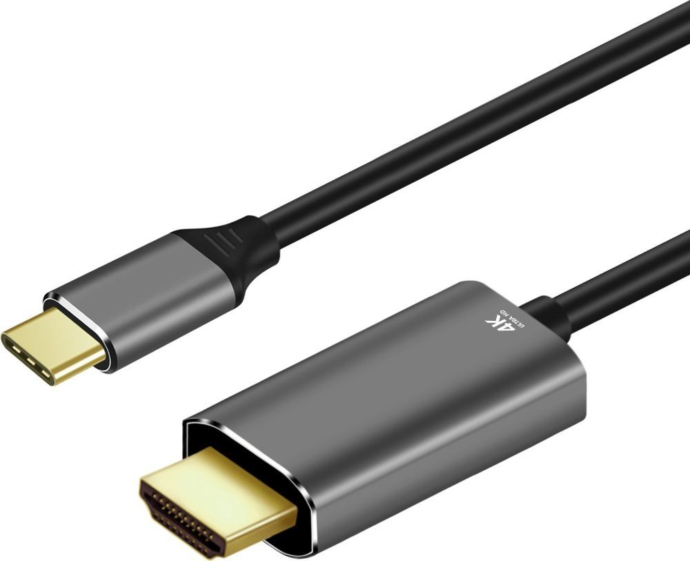 Kabel USB Art USB-C - HDMI 1.8 m Czarno-szary (KABUSBC OEM-C4-2)
