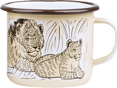 The Big 5 of Africa Kubek emaliowany Lion żółty