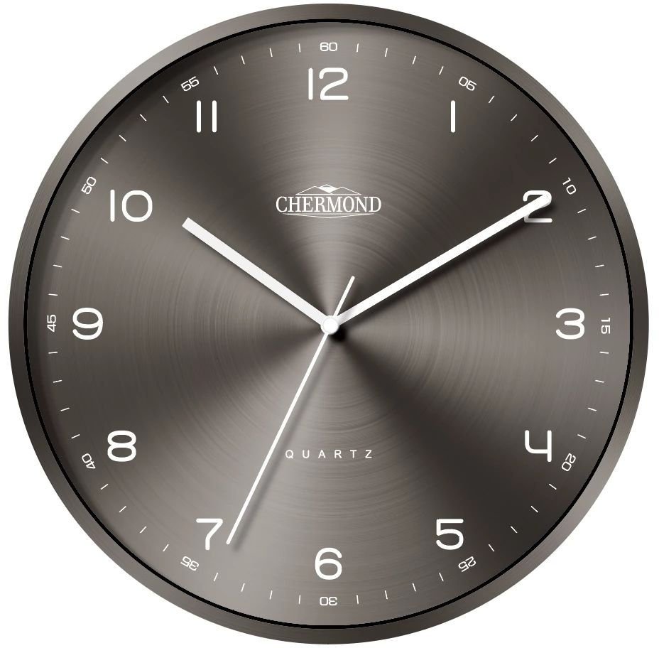 Chermond Zegar ścienny 1818.007 szary brązowy metalowy 30,5 cm