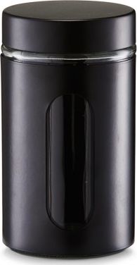 Zeller Zeller, Metalowy, okrągły pojemnik, 900 ml, kol. czarny