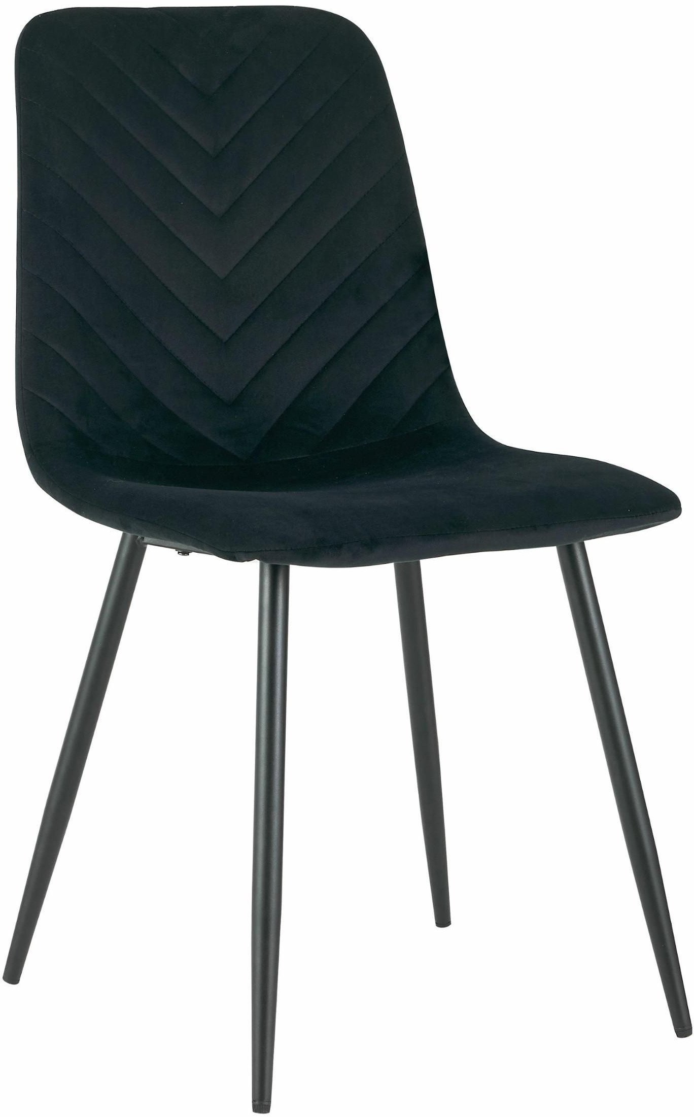 Krzesło tapicerowane Nova czarne velvet z czarnymi nogami do jadalni