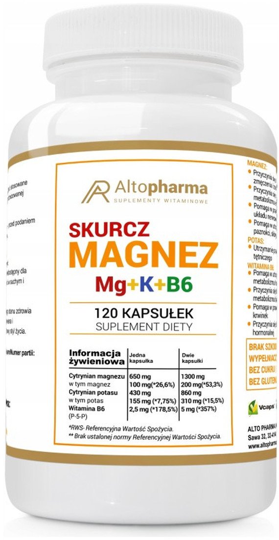 ALTOPHARMA_Magnez Skurcz + potas + witamina B suplement diety 120 kapsułek