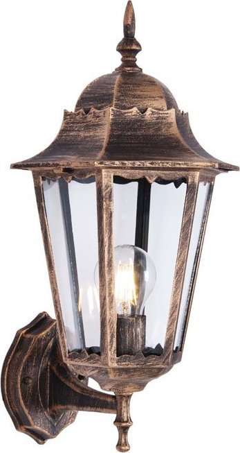 Kinkiet Lumes Czarno-złota lampa ogrodowa ścienna - S355-Tirma