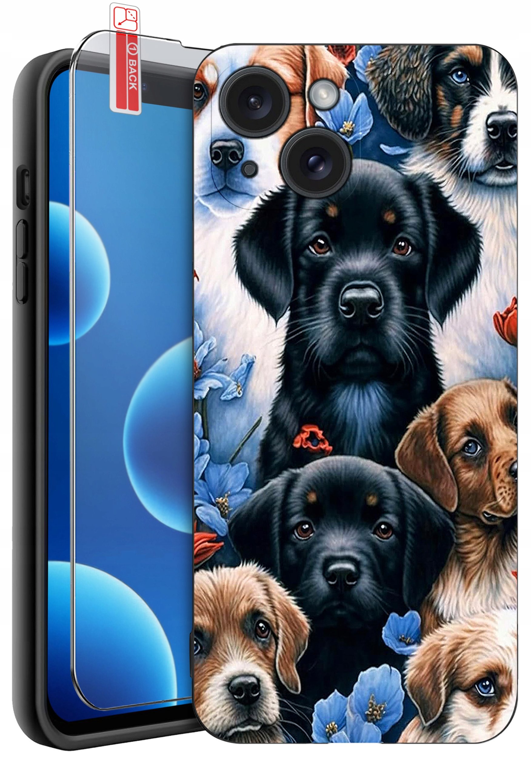 ETUI do iPhone 13 | 14 | WZORY | SILIKONOWE MATT CASE + SZKŁO 9H