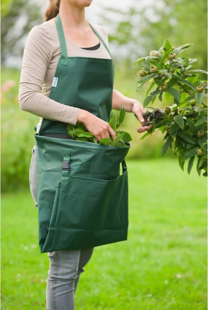 Nature Fartuch ogrodniczy ze składaną kieszenią, 130x55 cm, zielony