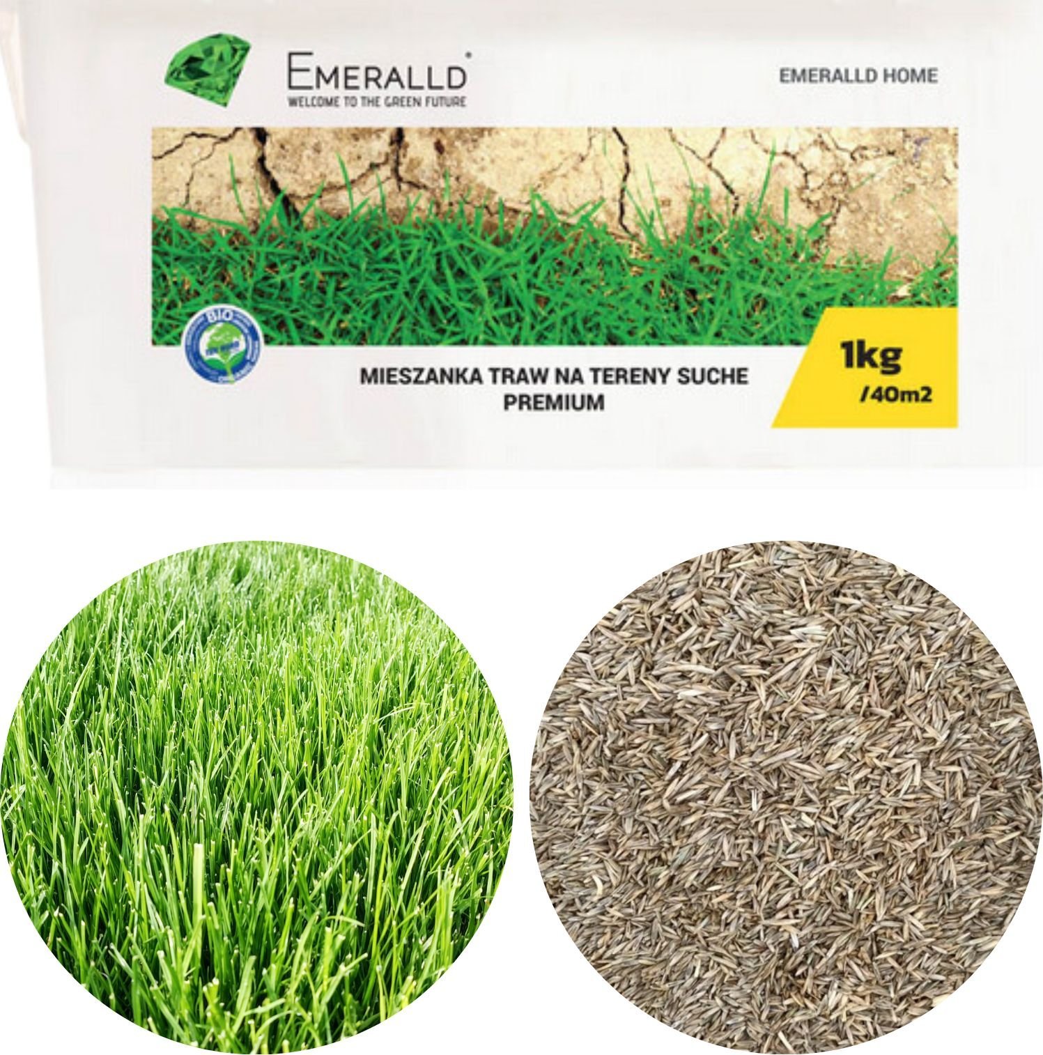 Mieszanka traw Emeralld na tereny suche 1kg