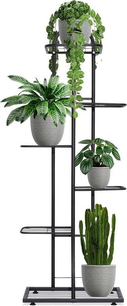 Vilde Kwietnik 6-poziomowy na doniczki metalowy czarny 118 cm