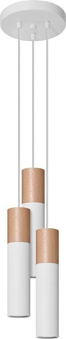 Lampa wisząca Lumes Biała potrójna lampa wisząca tuba - S169-Pables