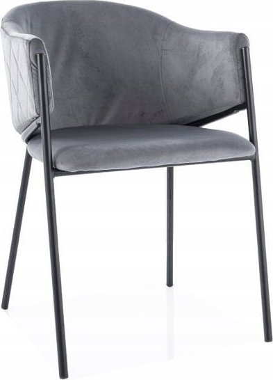 Signal Krzesło welurowe BONO VELVET szare/czarne