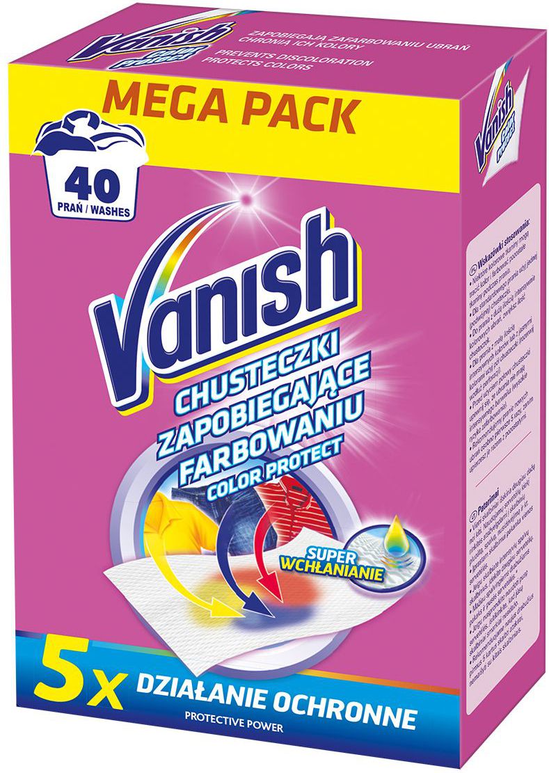 Vanish Color Protect Chusteczki wyłapujące barwnik 40 prań