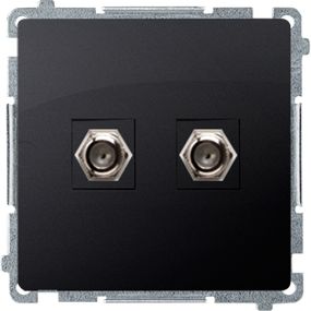 Kontakt-Simon Gniazdo antenowe Simon Basic podwójne typu F grafit mat (BMAF2.01/28)