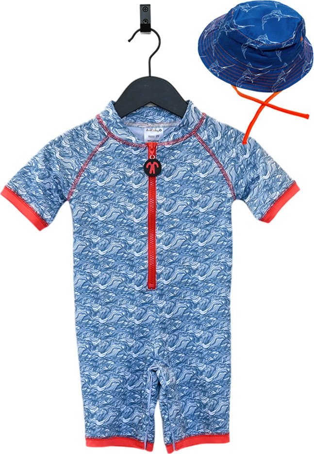 DucKsday Komplet uv kombinezon z kapeluszem dla maluszka 68-74, Ducksday, Straya, 6-12 miesięcy