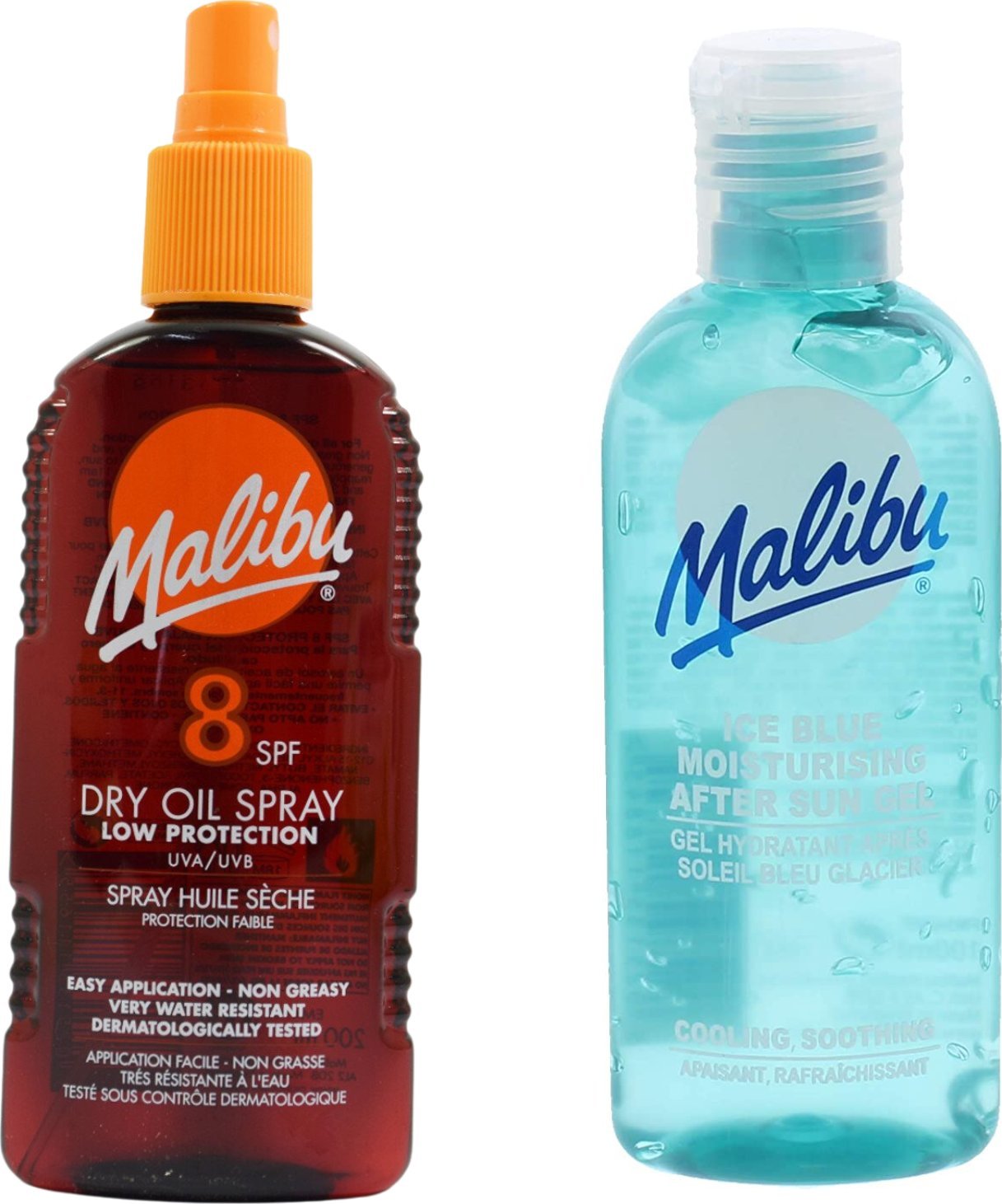 Malibu Malibu SPF8 Olejek Brązujący 200ml + Żel Po Opalaniu 100ml