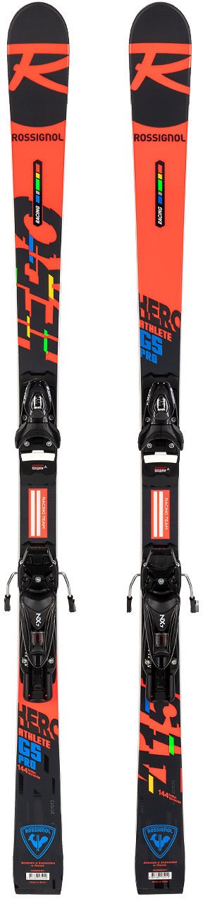 Narty gigantowe sportowe dziecięce ROSSIGNOL ATHLETE GS PRO + wiązanie LOOK NX7 z GRIP WALK 135 cm